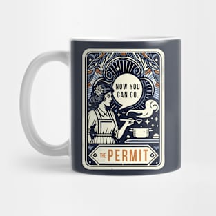 The Permit Hermit Housewife Funny Tarot Card Pun Horoscope Mug